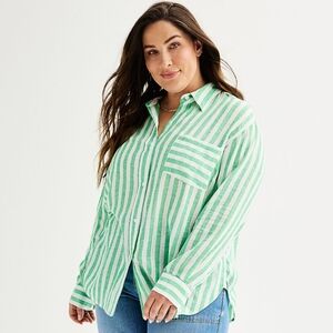 Sonoma Striped Button-down Shirt, XXL